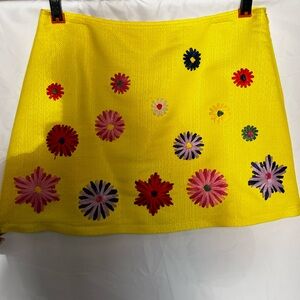 Vintage Moschino jeans daisy Embroidered Yellow Skirt